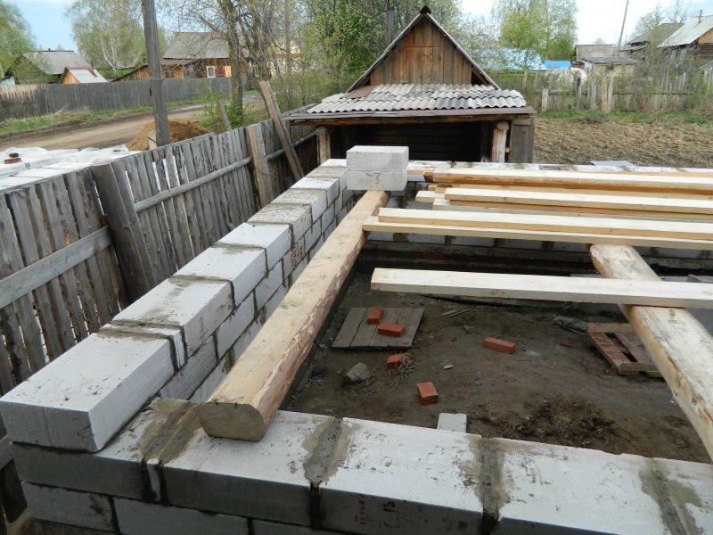 Пристройка к дому из пеноблоков к дому из бревен