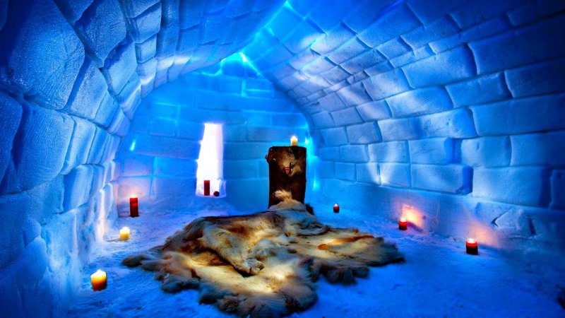 Icehotel Швеция Северное сияние