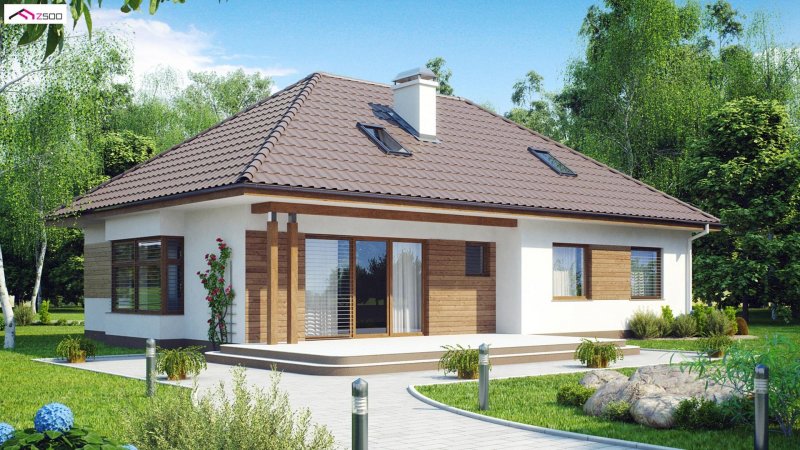 Z500 проекты одноэтажных домов с террасой до 150 кв.м