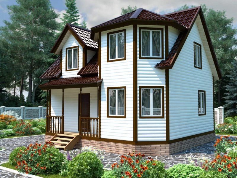 Дом из бруса проекты Скандинавия 130м2