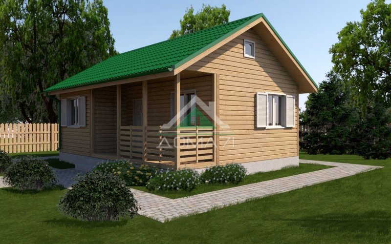 Дачный дом одноэтажный каркасный