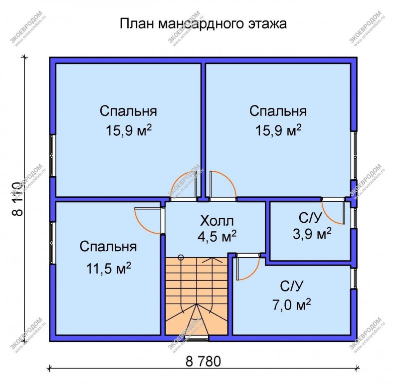 Планировка дома 8 на 9 одноэтажный