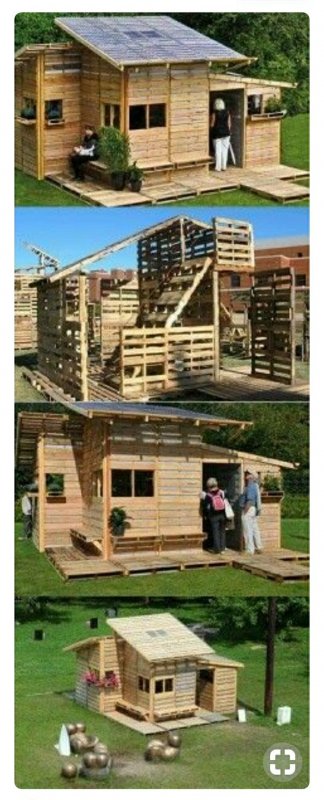 Небольшой домик из 9 поддонов