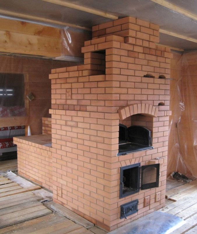 Мини русская печь с камином