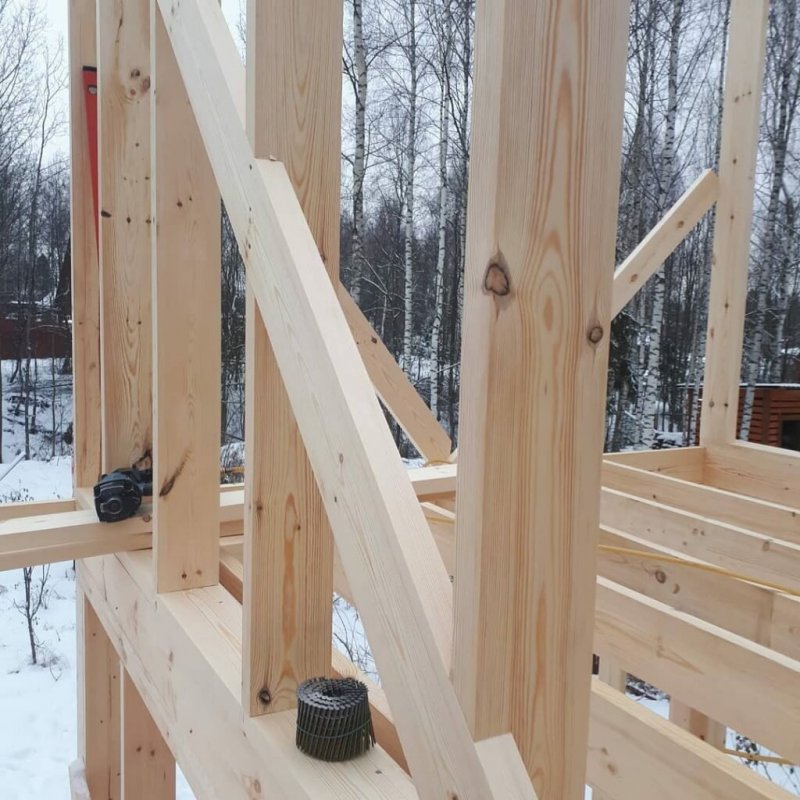 Верхняя обвязка каркасного домика