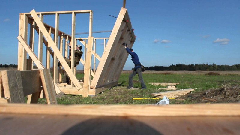 Каркас стены из бруса 50х150