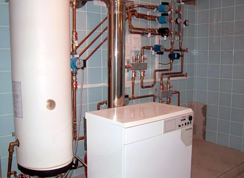Напольный газовый котел в котельной