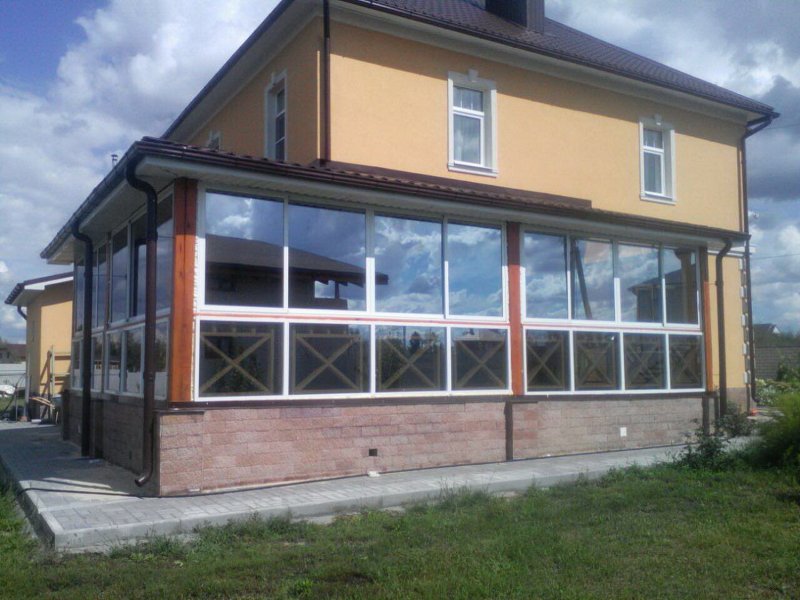Остекление двухэтажной веранды