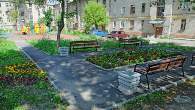 Красивое благоустройство дворовой территории