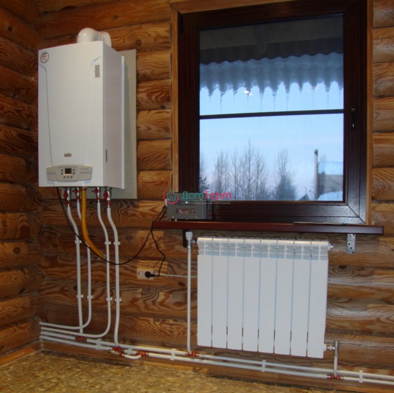 Настенный газовый котел в деревянном доме