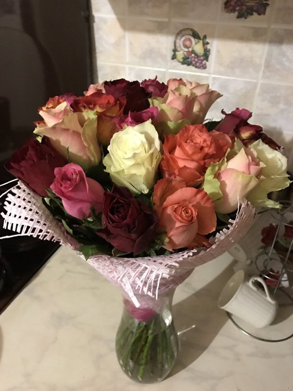 Селфи с букетом