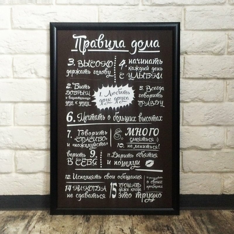 Постер «правила дома»