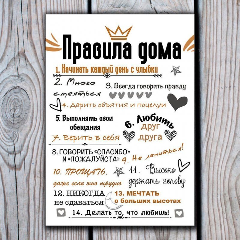 Правила для дома прикольные