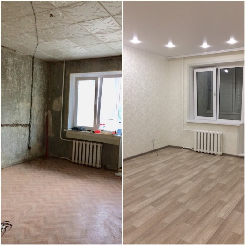 Отделка квартир до и после