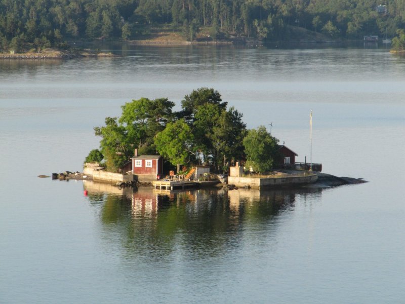 Финляндия озеро остров домик
