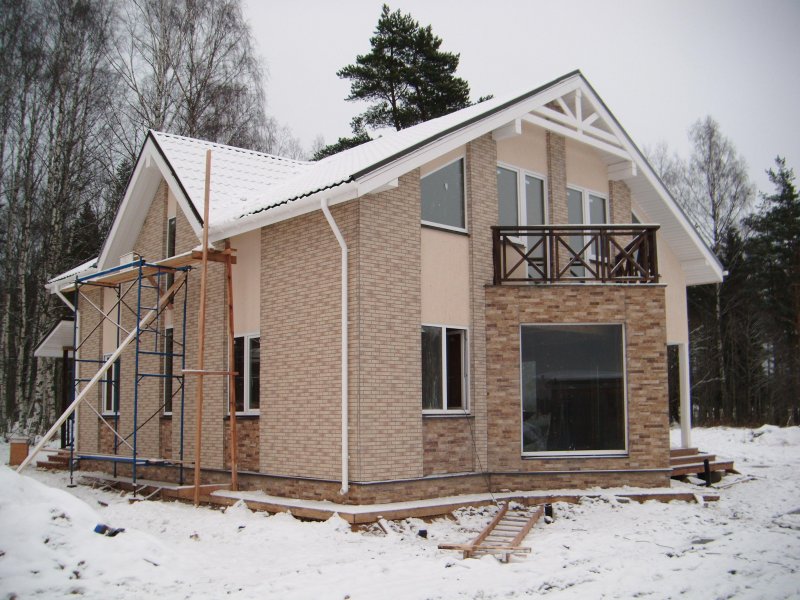 Комбинированная отделка каркасных домов