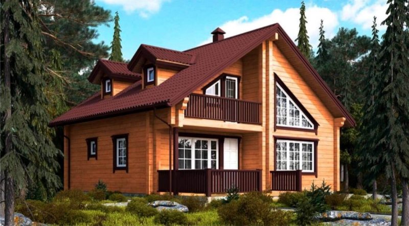 Фасады домов из бруса
