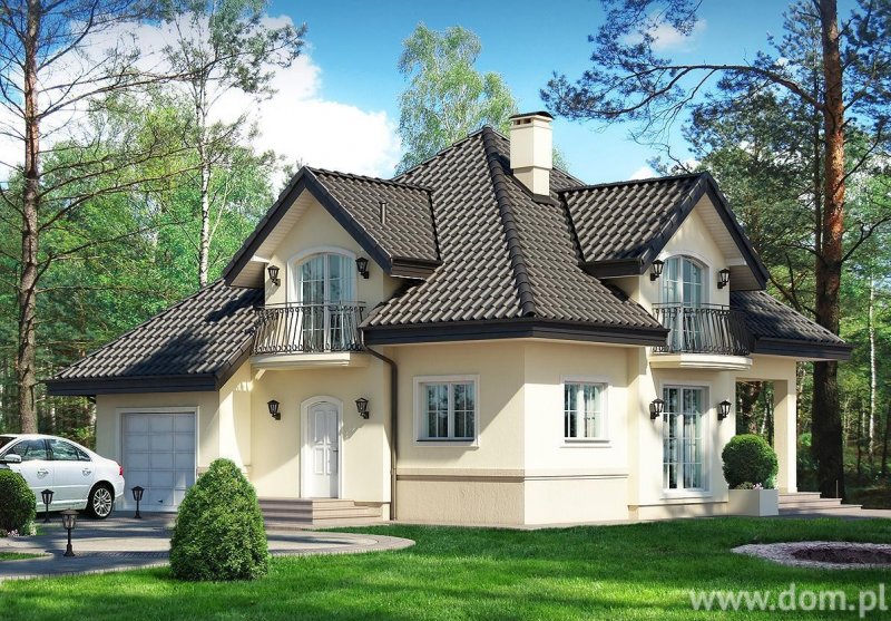 Загородный дом с мансардой