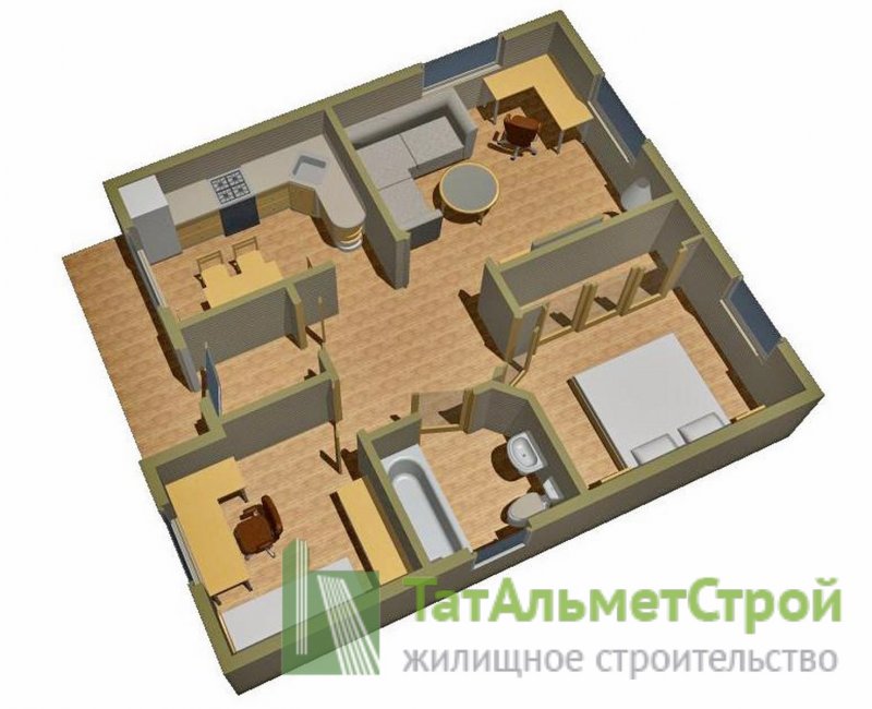 План одноэтажного дома сверху