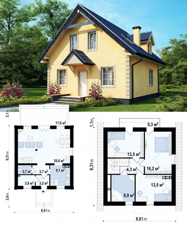 Финский дом с мансардой планировка