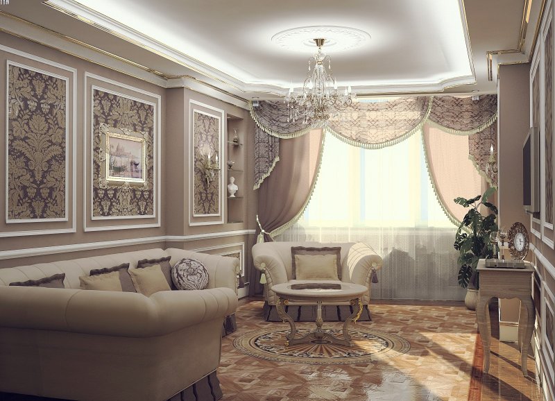 Интерьер гостиной в классическом стиле