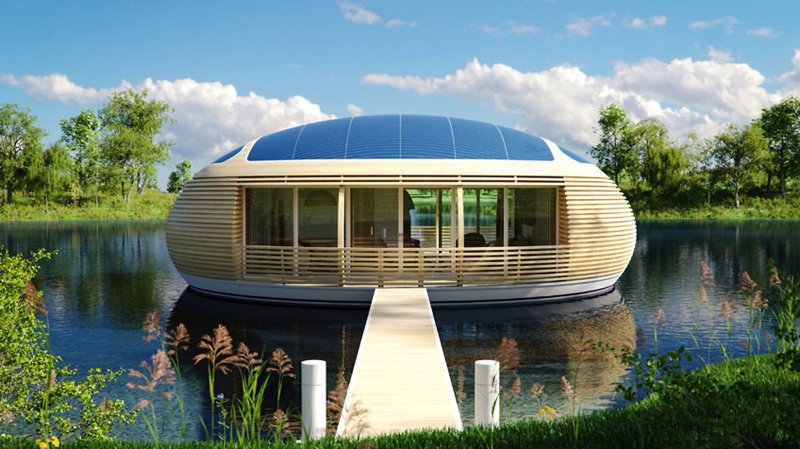 Экологичный плавающий дом WATERNEST 100 от компании компания ECOFLOLIFE
