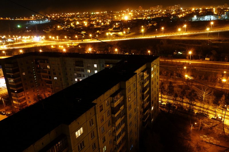 Вид с крыши вечером
