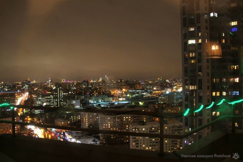 Ночная Москва вид с крыши