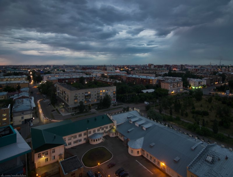 Вид с крыши ночью Новокузнецк Центральный район