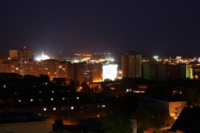 Вид с крыши ночью летом