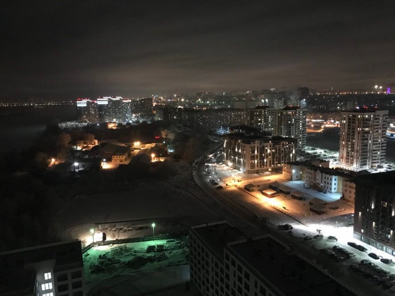 Вид с крыши ночью октября 2020 Новокузнецк Центральный район
