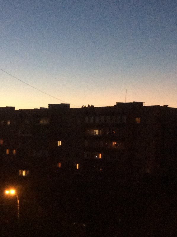 Снимок с крыши ночью