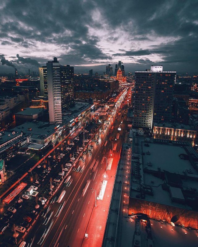 Москоу Сити вид на город с крыши
