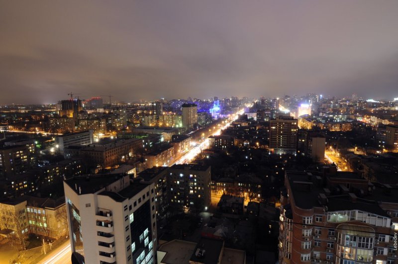 Вид на ночной Ростов на Дону