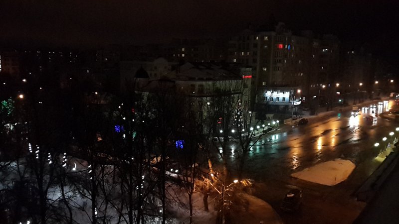 Вид с крыши ночью зимой