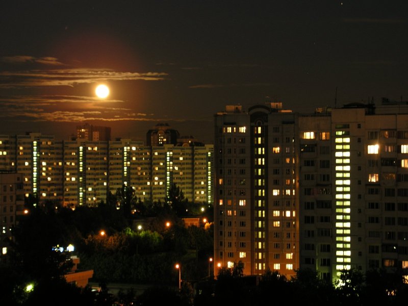 Ночной город Россия спальный район