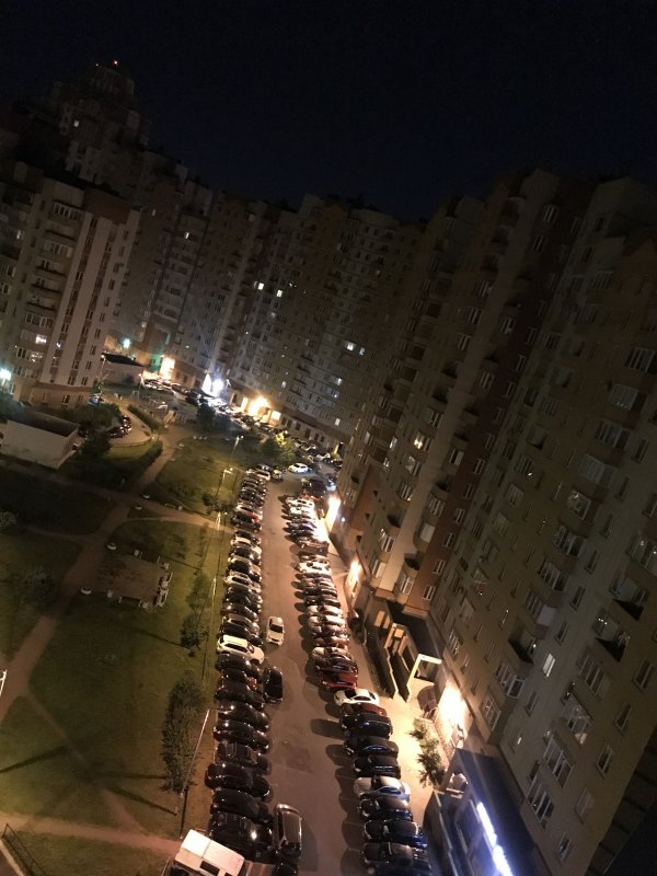 Вид с 16 этажа ночью