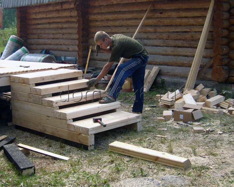 Ступеньки из бруса