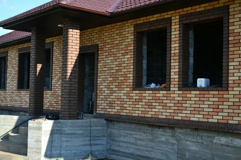 Облицовка бани из кирпича
