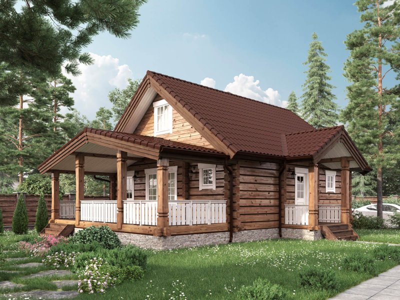 Небольшой дом из лафета