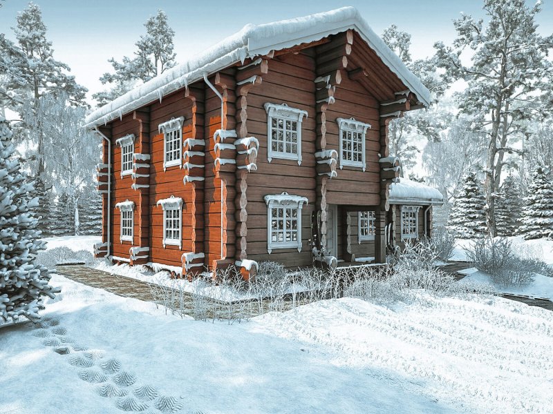 Норвежские дома из бревна