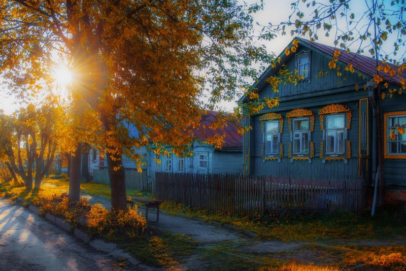 Деревня осенью