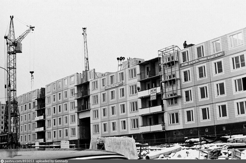 Стройка панельных домов СССР