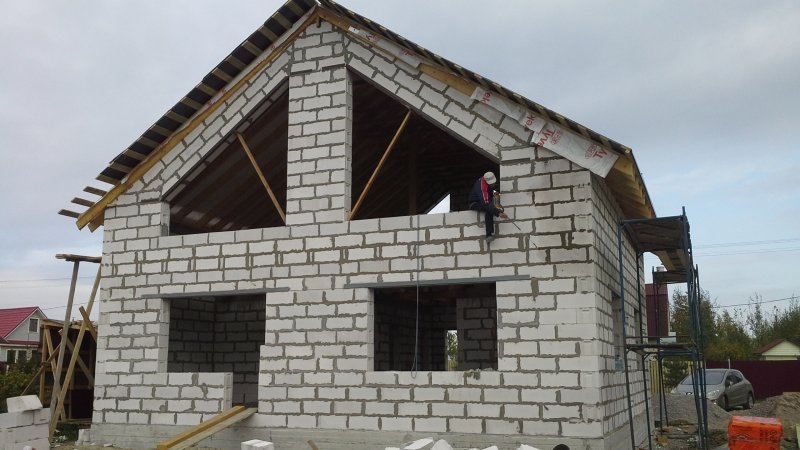 Фронтоны из газосиликатных блоков