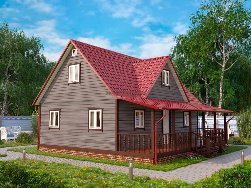 Дом из бруса 6х9 с мансардой