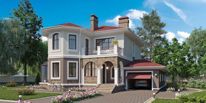 Фасады двухэтажных домов