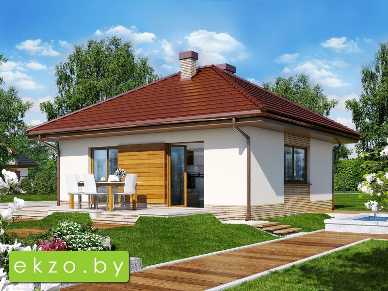 Z500 проекты одноэтажных домов с террасой