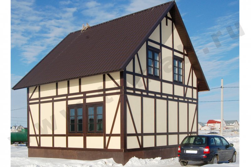 Фасад дома из плоского шифера