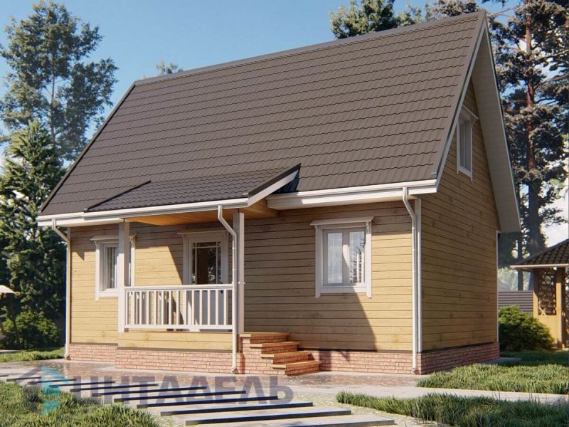 Дом из бруса 6x8 с террасой Детинец
