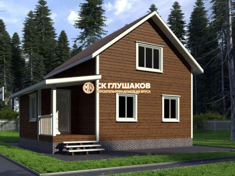 Дом из бруса 1.5 этажа